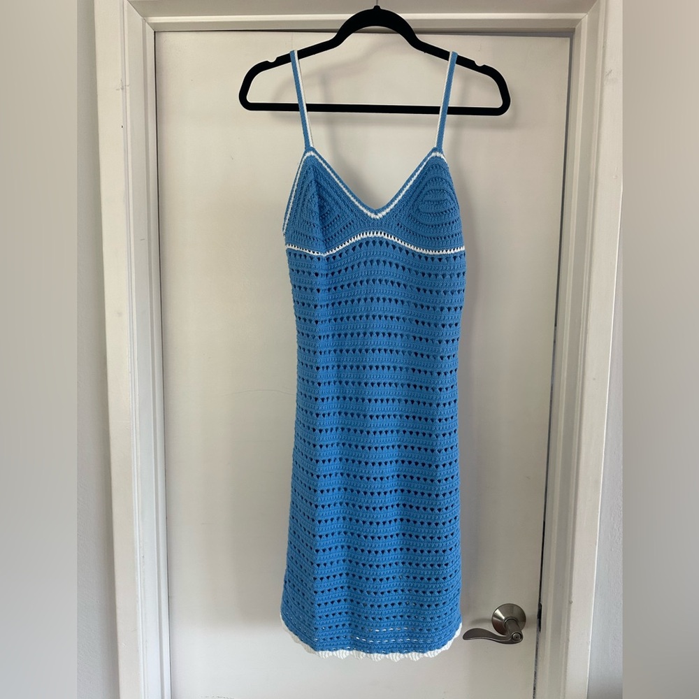 Blue Crochet Dress